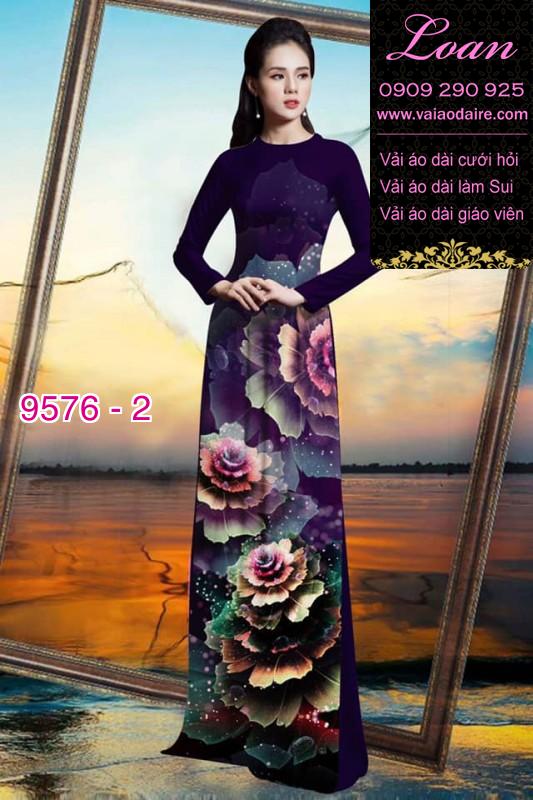 Vải áo dài hoa ảo 3D