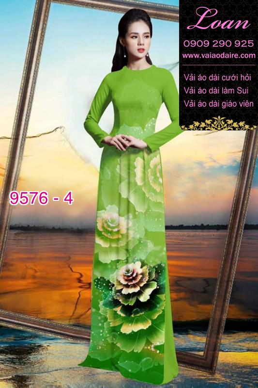 Vải áo dài hoa ảo 3D