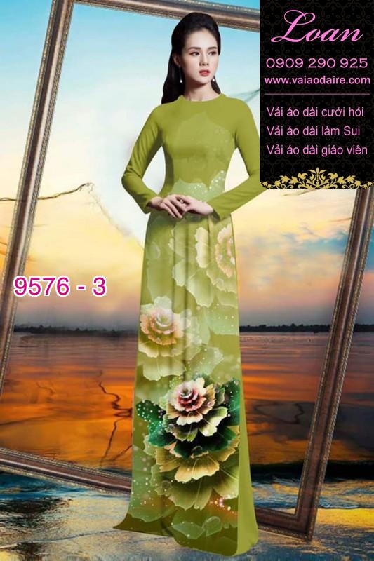 Vải áo dài hoa ảo 3D
