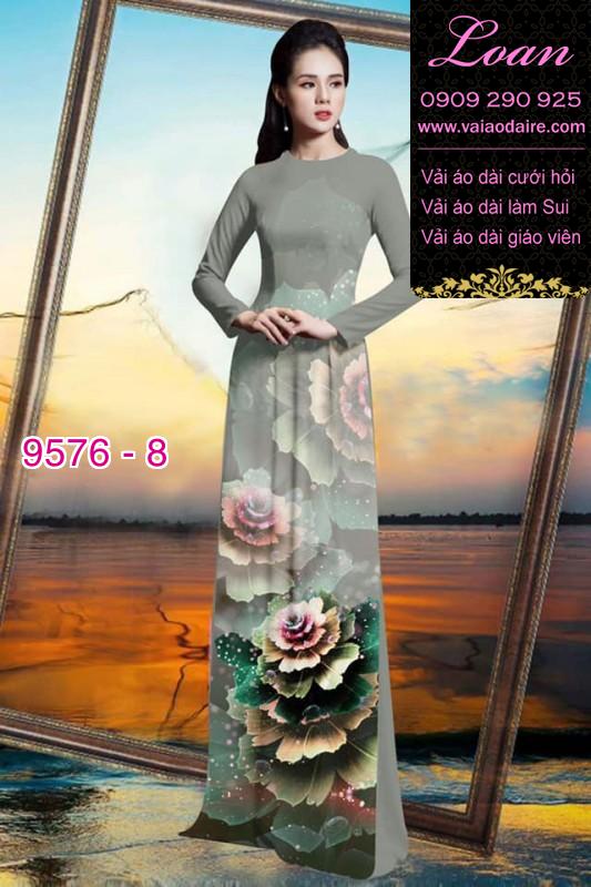 Vải áo dài hoa ảo 3D