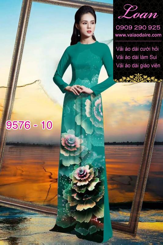 Vải áo dài hoa ảo 3D