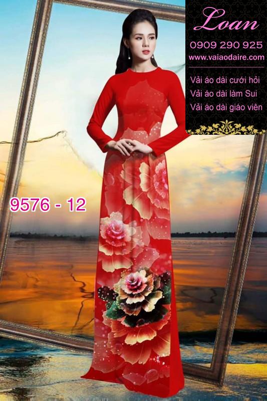 Vải áo dài hoa ảo 3D