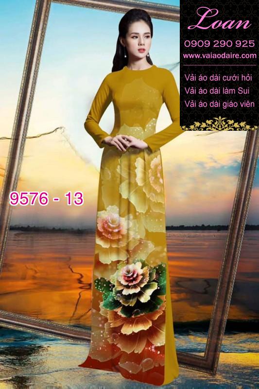 Vải áo dài hoa ảo 3D