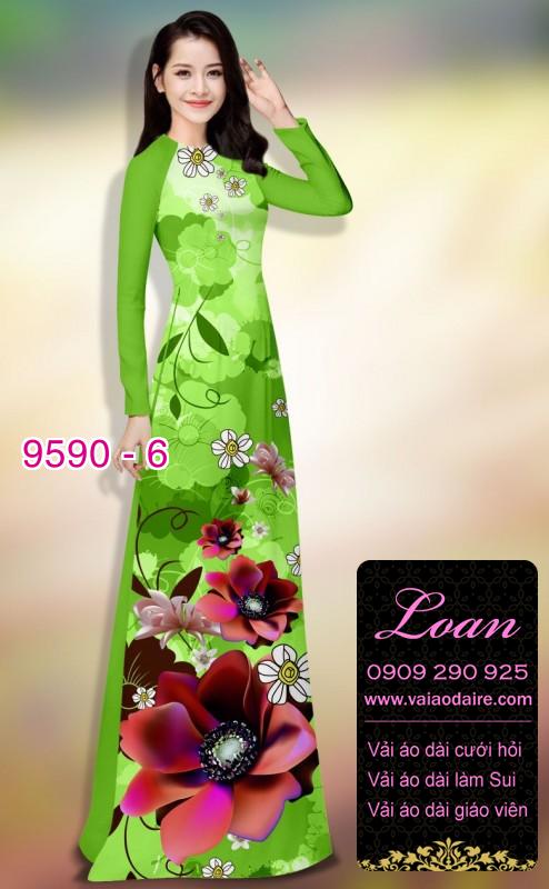 Vải áo dài hoa 3D