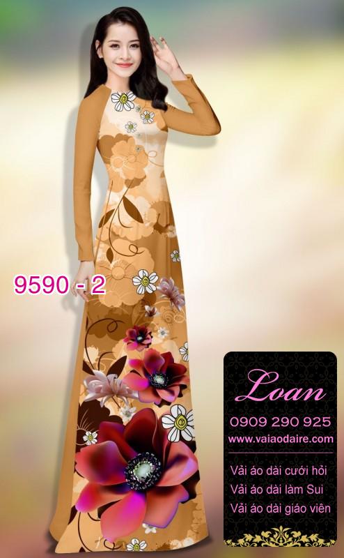 Vải áo dài hoa 3D
