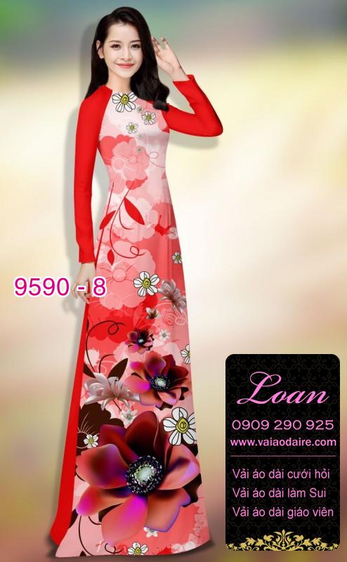 Vải áo dài hoa 3D