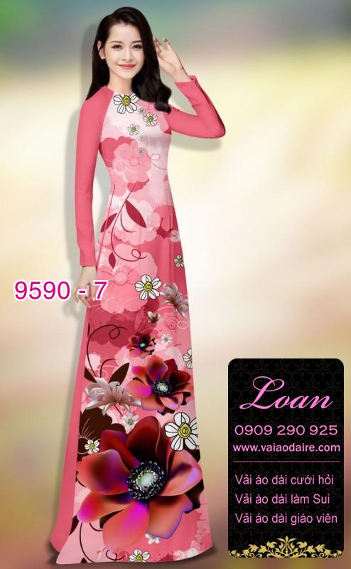 Vải áo dài hoa 3D