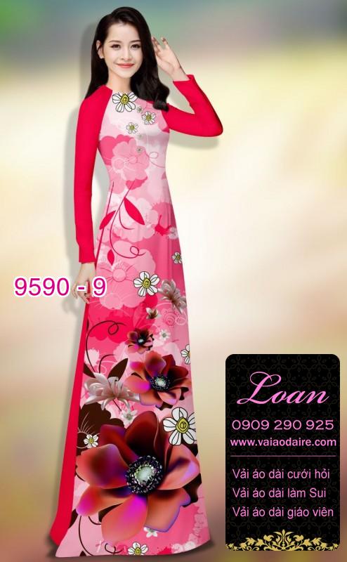 Vải áo dài hoa 3D