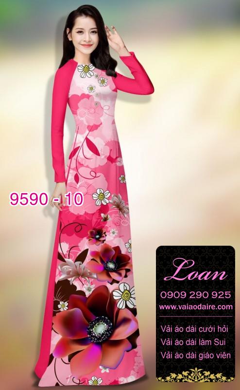 Vải áo dài hoa 3D