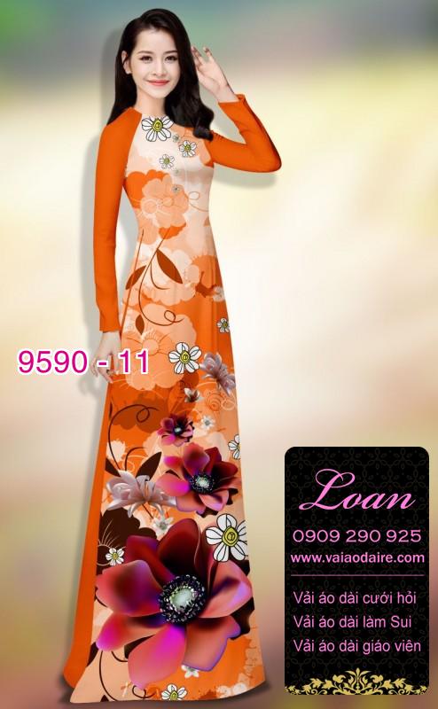 Vải áo dài hoa 3D