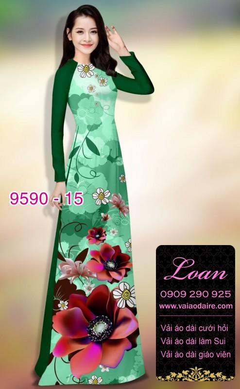 Vải áo dài hoa 3D