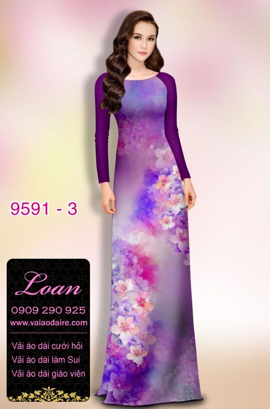 Vải áo dài hoa 3D