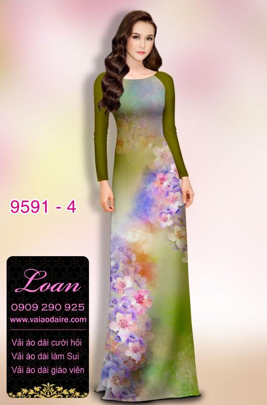 Vải áo dài hoa 3D
