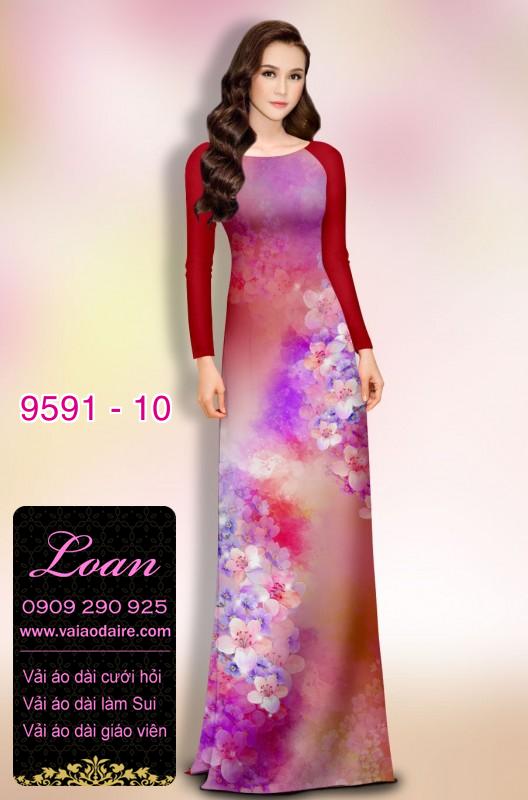 Vải áo dài hoa 3D