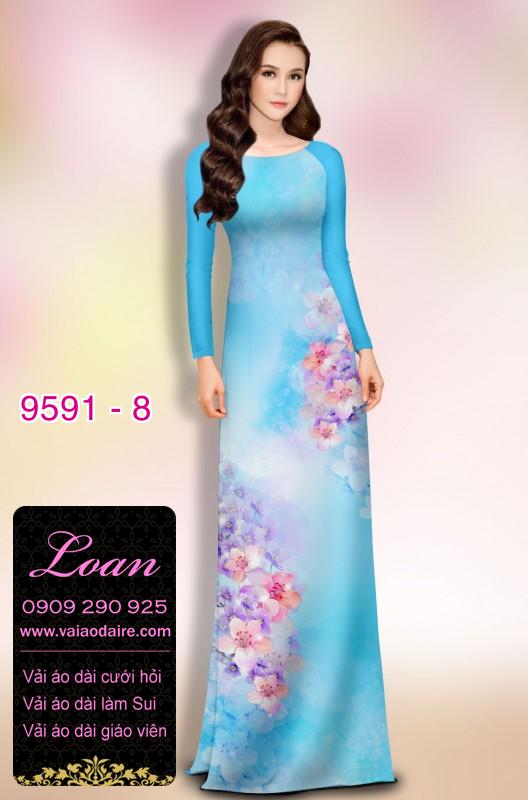 Vải áo dài hoa 3D