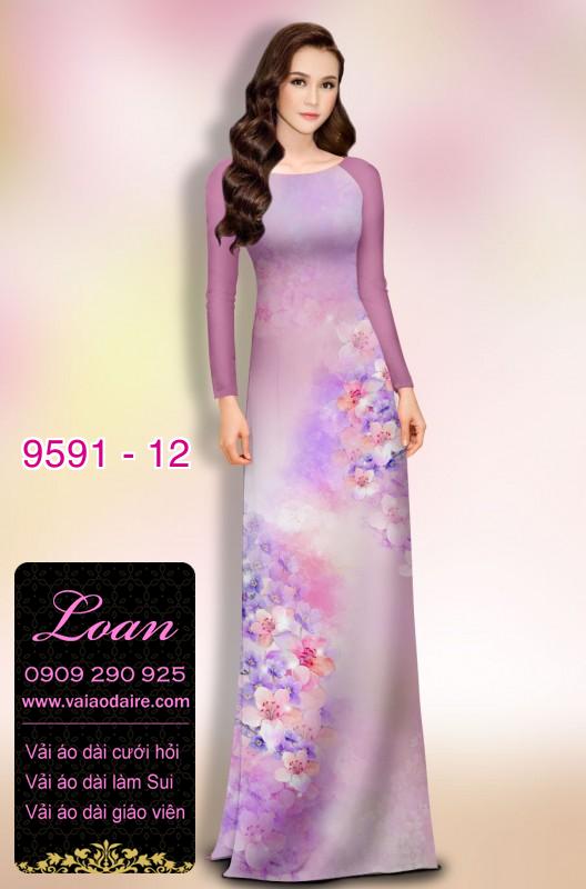 Vải áo dài hoa 3D