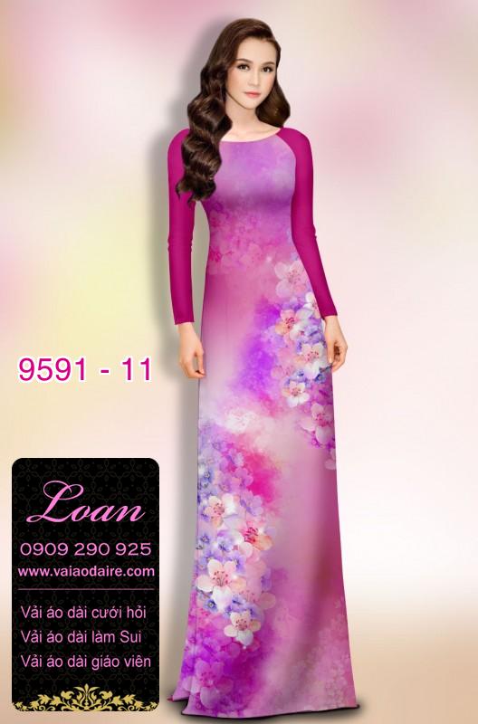 Vải áo dài hoa 3D