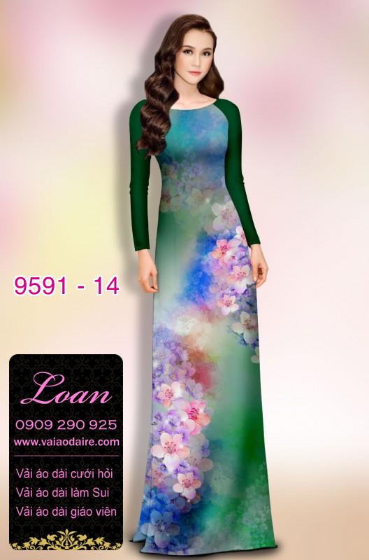 Vải áo dài hoa 3D
