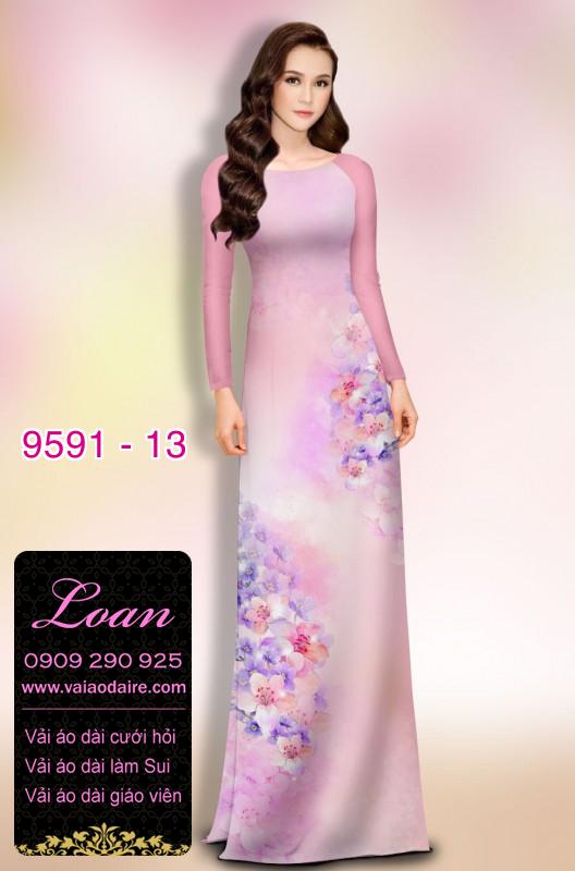 Vải áo dài hoa 3D