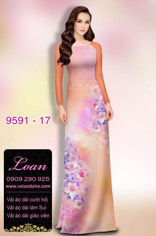 Vải áo dài hoa 3D