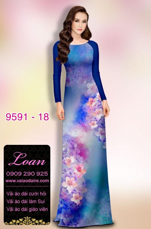 Vải áo dài hoa 3D