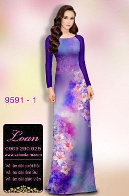 Vải áo dài hoa 3D-DT 9591