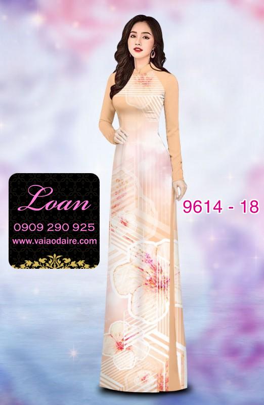 Vải áo dài hoa 3D