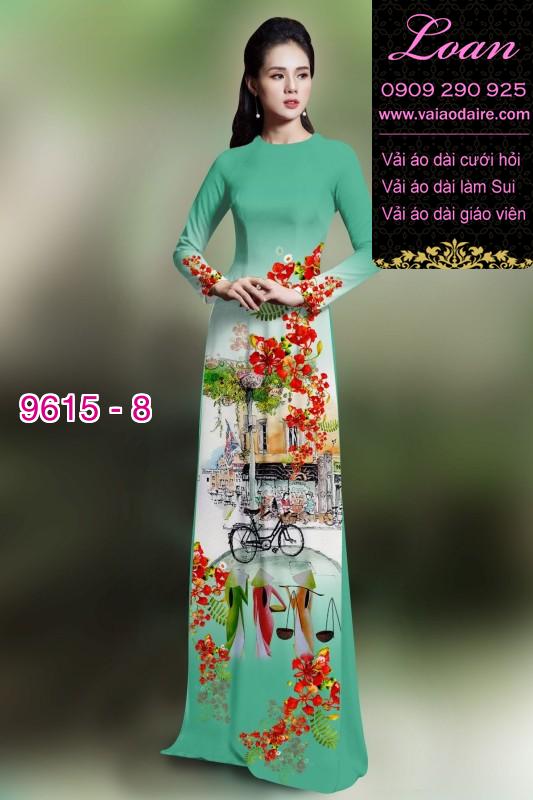 Vải áo dài hoa Phượng