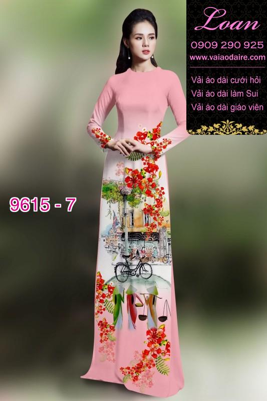 Vải áo dài hoa Phượng