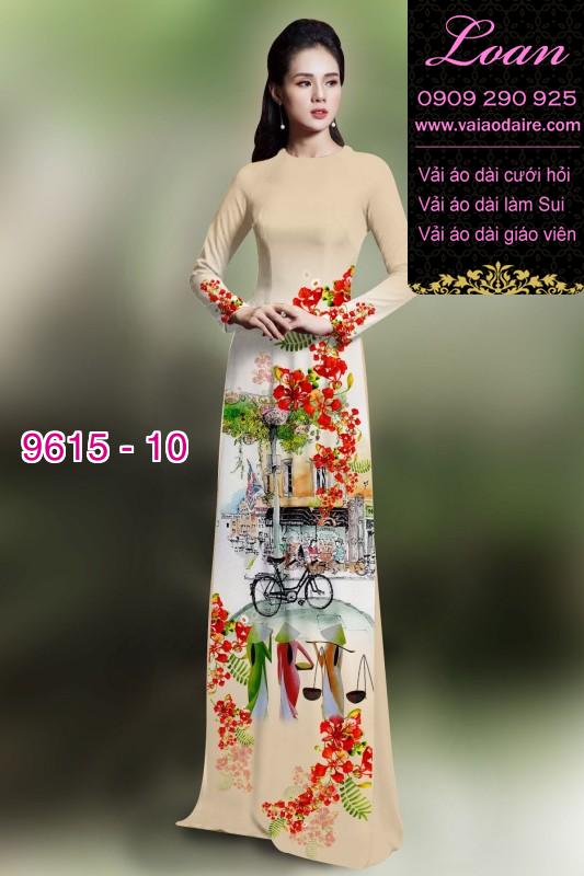 Vải áo dài hoa Phượng