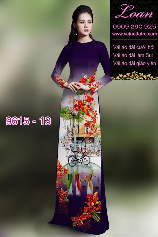 Vải áo dài hoa Phượng