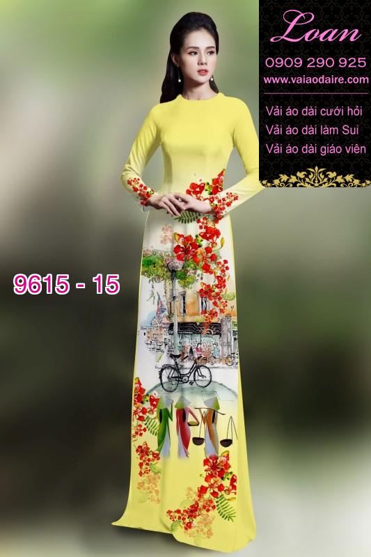 Vải áo dài hoa Phượng