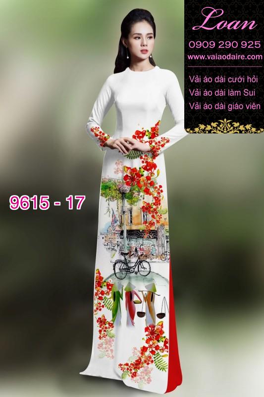 Vải áo dài hoa Phượng
