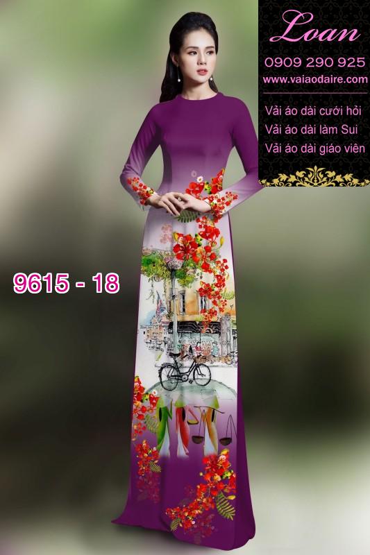 Vải áo dài hoa Phượng