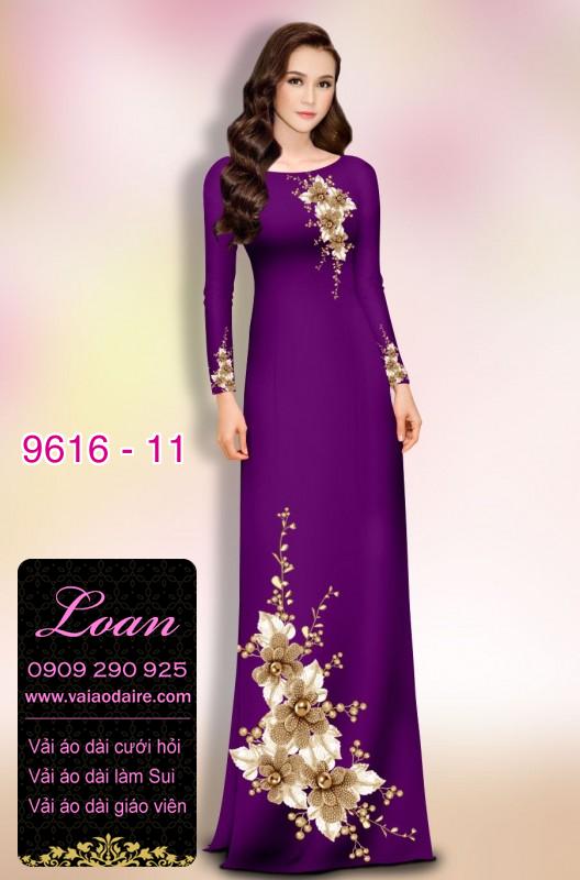 Vải áo dài hoa 3D