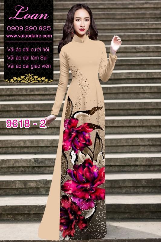 Vải áo dài hoa 3D