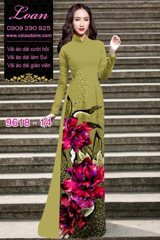 Vải áo dài hoa 3D