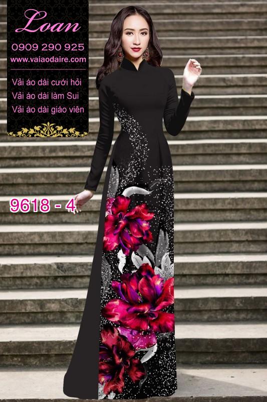 Vải áo dài hoa 3D
