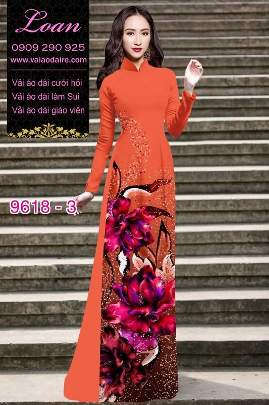 Vải áo dài hoa 3D