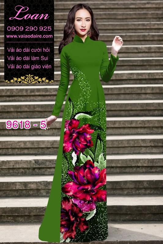 Vải áo dài hoa 3D