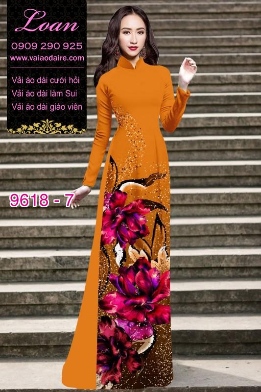Vải áo dài hoa 3D