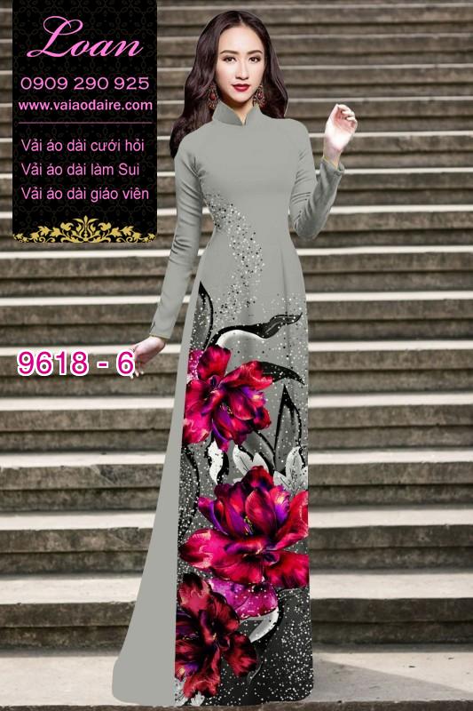 Vải áo dài hoa 3D
