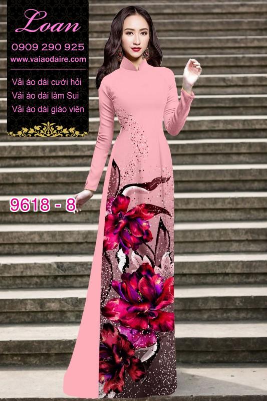 Vải áo dài hoa 3D