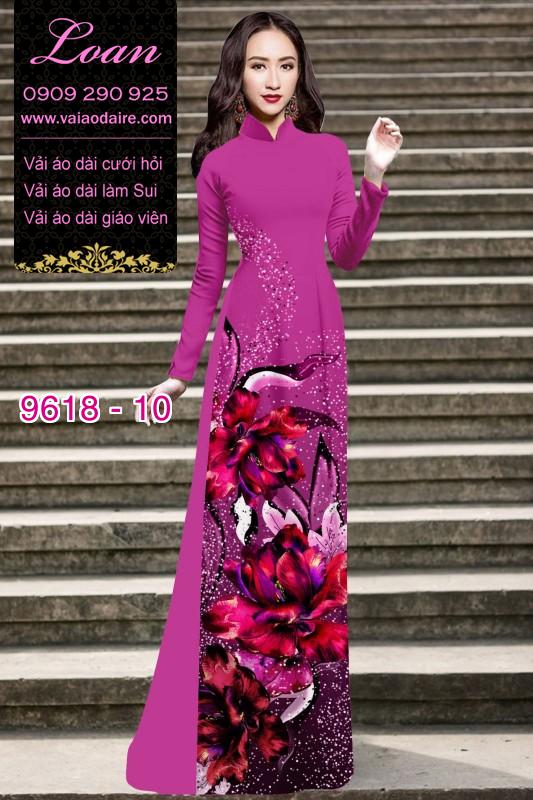 Vải áo dài hoa 3D