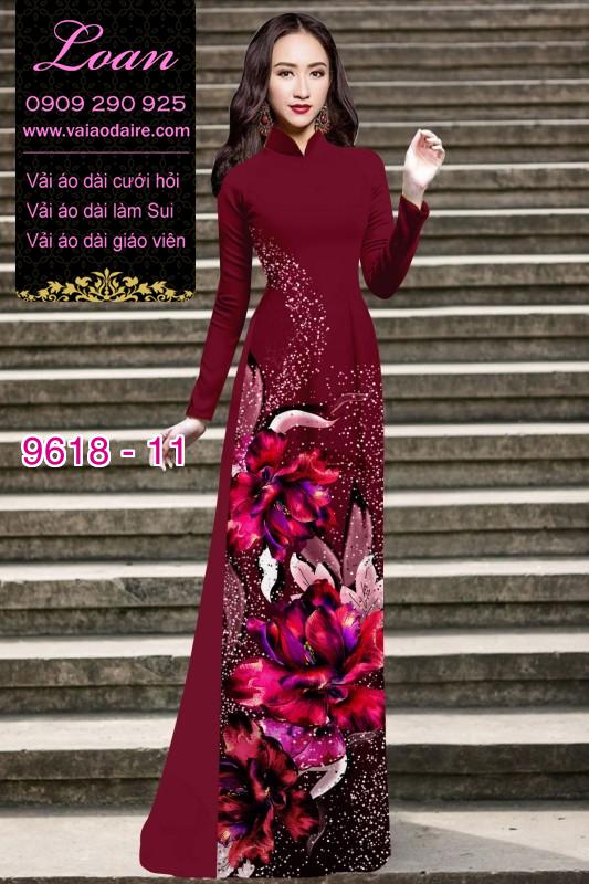 Vải áo dài hoa 3D