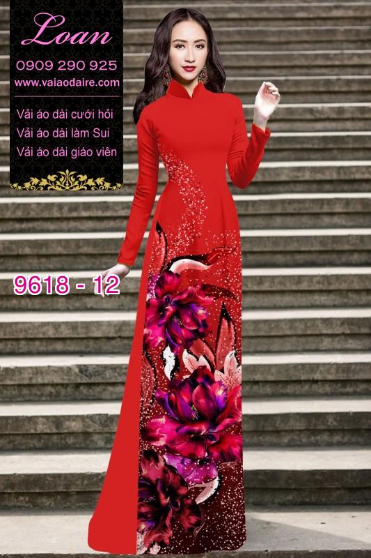 Vải áo dài hoa 3D
