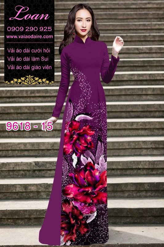 Vải áo dài hoa 3D