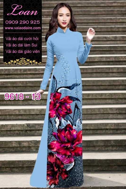 Vải áo dài hoa 3D