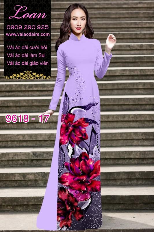 Vải áo dài hoa 3D