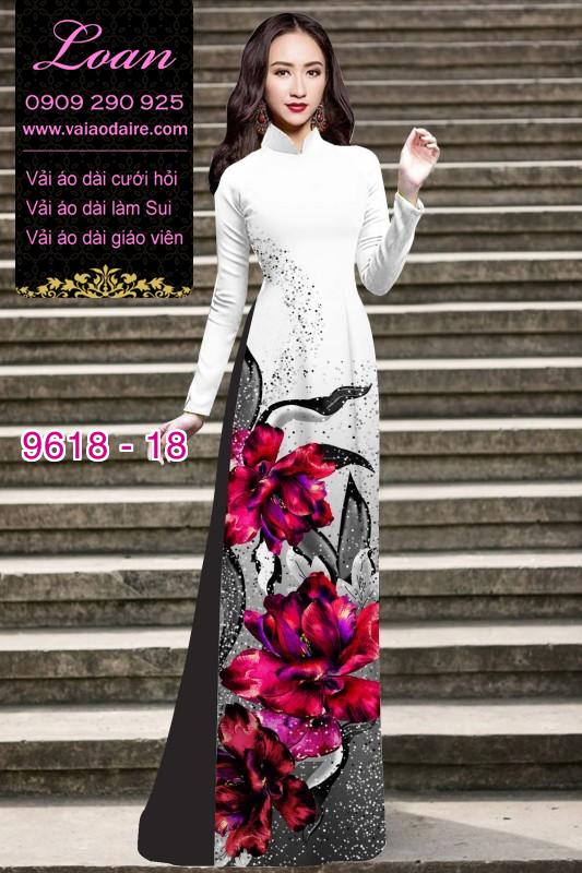 Vải áo dài hoa 3D